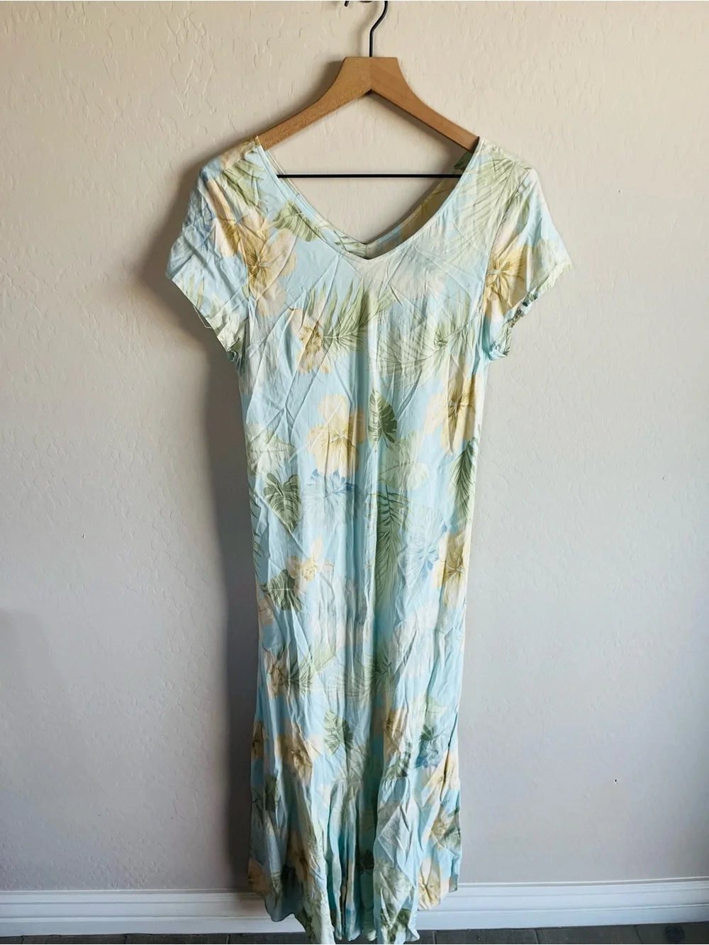 Vintage Nani Of Hawaii Floral Womens Maxi Dress Size XL Vacation Resort Cruise
